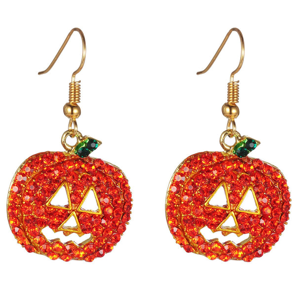 Halloween Pumpkin Earrings Red