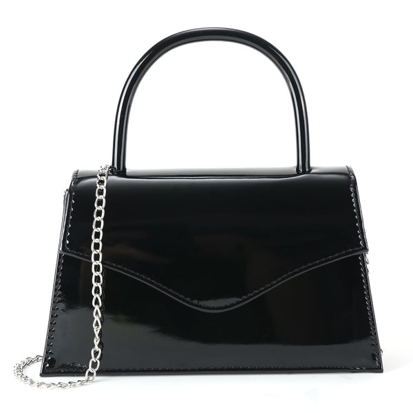 Patent Leather Top-Handle Evening Clutch