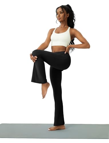 Womens Yoga Pants With Pockets High Waisted Flare Leggings