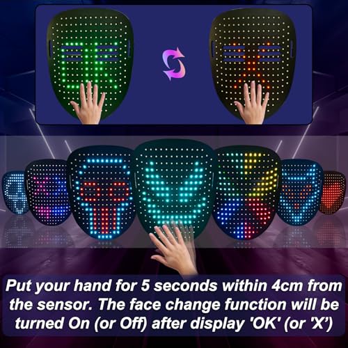 3 Set Halloween Gesture Sensing LED Mask Glow Skeleton Gloves & Shoelaces