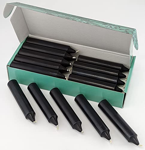 20 Black Candles | 4 inches Tall & 3/4 inch Diameter | Witchcraft Supplies for Your Personal Wiccan Altar, Spells, Charms & Rituals | Witchy Room Decor | Taper Candlesticks (Black)