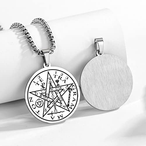 Tetragrammaton Pentacle Necklace for Men