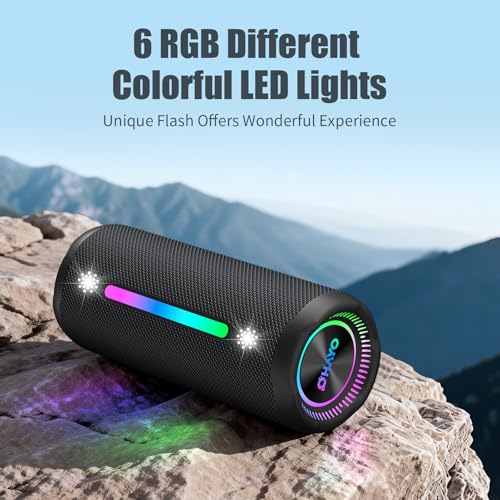 25W Outdoor Bluetooth Speaker – IPX7, Colorful Lights, 24H
