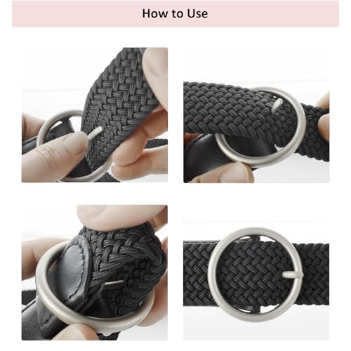 Womens Plus Size Belts 39 To 75inch Stretch Belt Black Elastic Belts