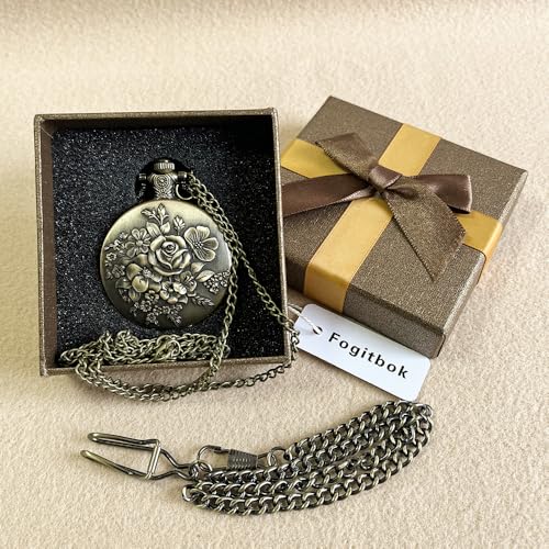 Vintage Quartz Pocket Watches for Men with Chains Pendant Pocket Watch