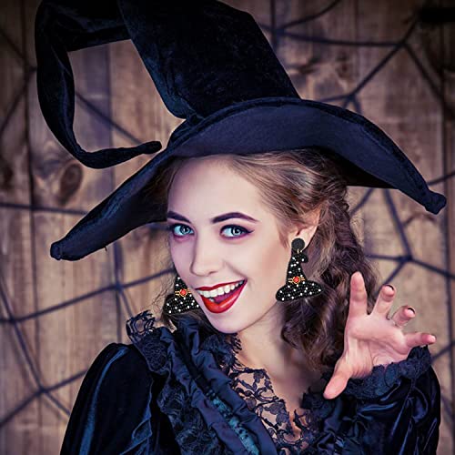 Halloween Earrings for Women Cute Pumpkin Ghost Beaded Dangle Earrings Statement Spooky Skull Witch Hat Boo Trick Treat RIP Earrings Fun Halloween Holiday Costumes Party Jewelry Gifts