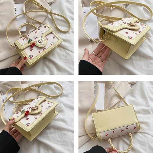Cute Cherry Vegan Leather Shoulder Crossbody Bag