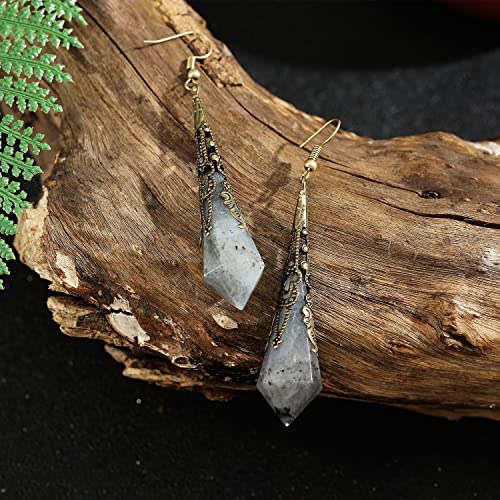 Boho Natural Stone Dangle Drop Earrings