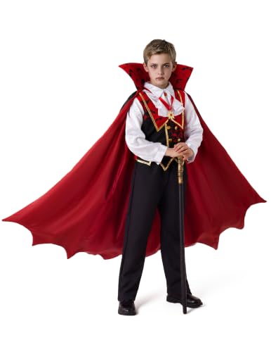 Spooktacular Creations Child Vampire Costume for Boy, Scary Halloween Red Vampire Costume for Kids Dress Up