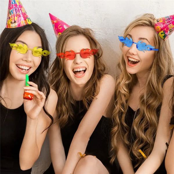 Rimless Fire Flame Party Sunglasses – UV400