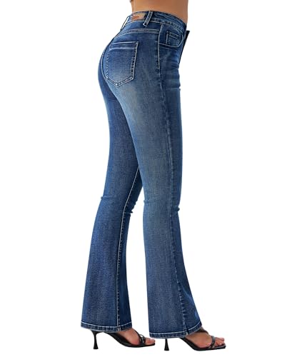 Women's Trendy Stretchy Flare Jeans Mid Rise Bootcut Curvy Secondary image