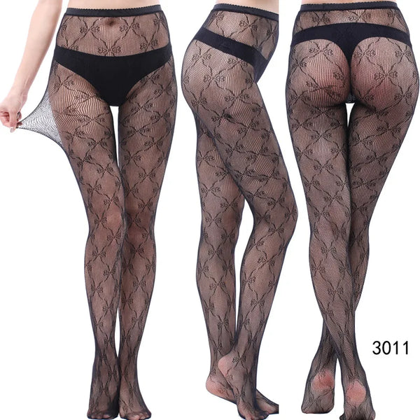 Gothic Spider Web Jacquard Fishnet Tights