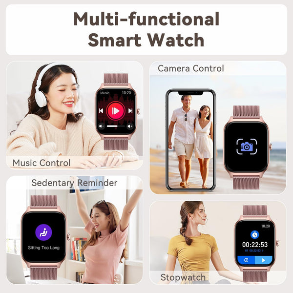 Smart Watch for Women Fitness Tracker: Rose Gold Bluetooth Make Answer