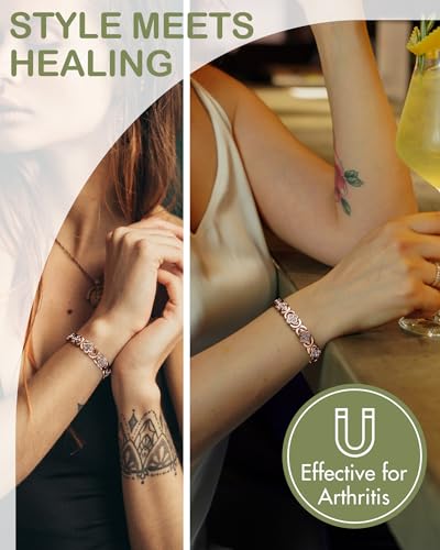 Feraco Pure Copper Bracelets for Women, Ultra Strength Magnetic Bracelet