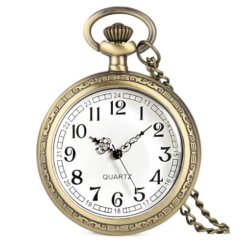 Vintage Quartz Pocket Watches for Men with Chains, Analog Pocket Watch Main image
