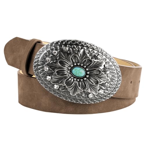 Scarlet Darkness Western Belt For Women Leather Cowgirl Belt With Main image