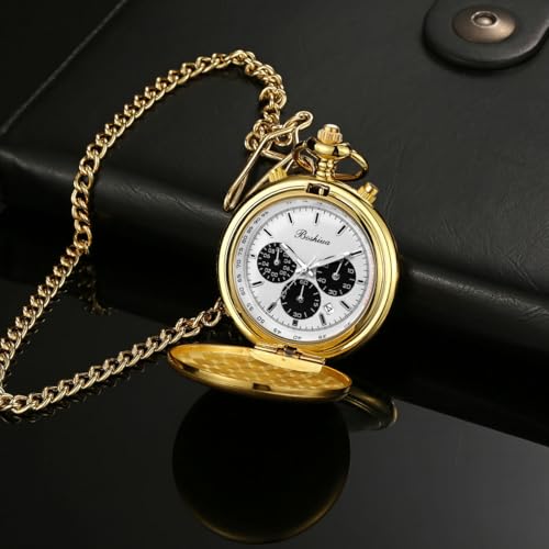 Smooth Quartz Pocket Watches for Men Multifunctional Chronograph Class