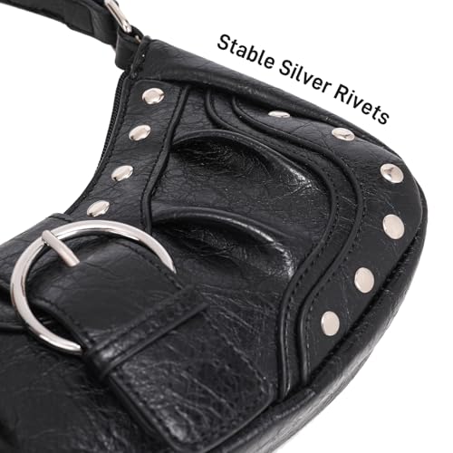 Y2K Small Shoulder Purse — Vintage Studded Goth Grunge