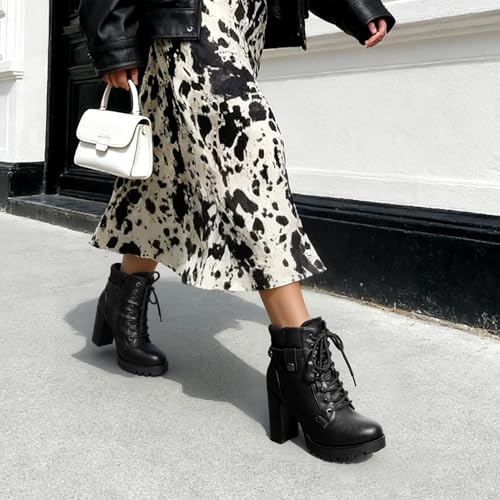 DREAM PAIRS Women's Lace up Combat Ankle Booties Shoes