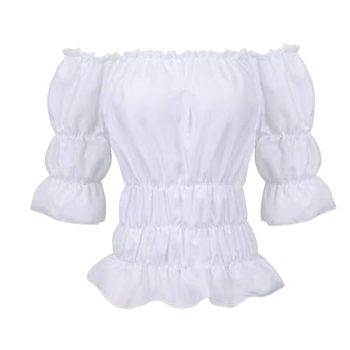 Renaissance Costume Women Set Pirate Vest Shirt Medieval Chemise Dress Peasant Tops Irish Under Dress