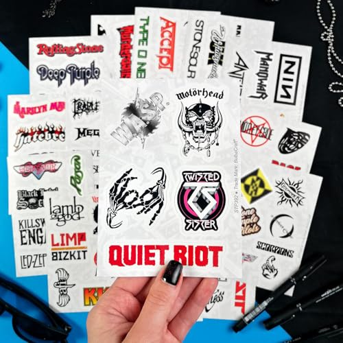 100Pcs Classic Rock Stickers — Rockabilly Guitar & Music Emblems