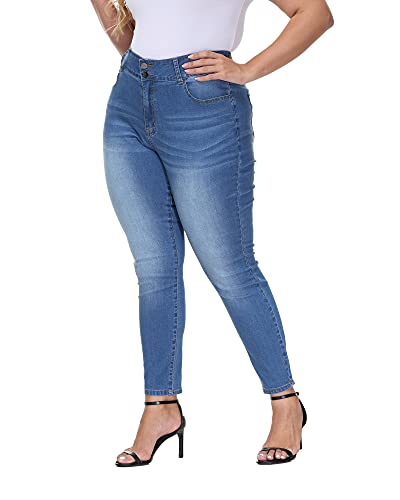 Womens Plus Size Skinny Jeans High Waisted Stretchy Classic Secondary image