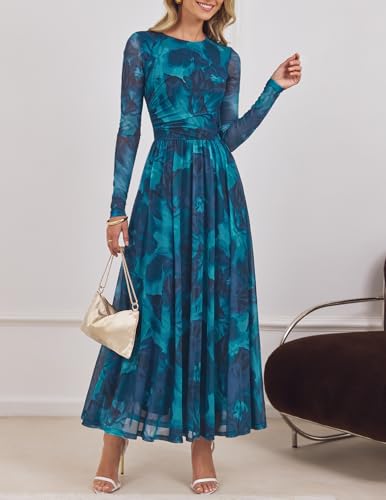 ZESICA Women's Fall Long Sleeve Wedding Guest Dresses