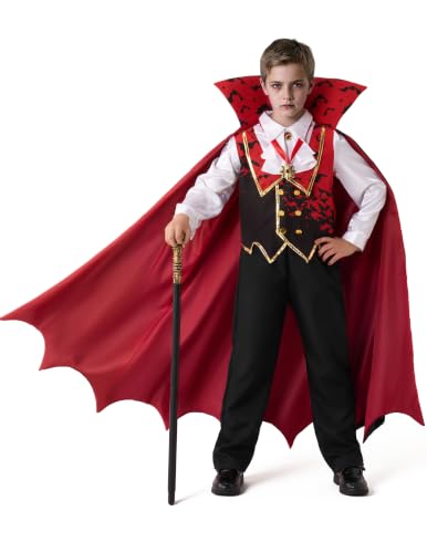 Spooktacular Creations Child Vampire Costume for Boy, Scary Halloween Red Vampire Costume for Kids Dress Up Main image