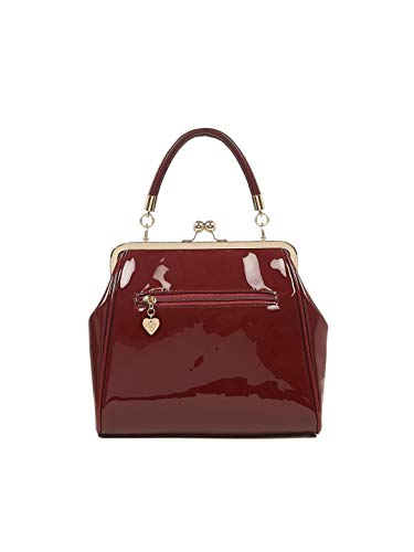American Vintage Rockabilly Retro 50s Top-Handle Handbag — Burgundy