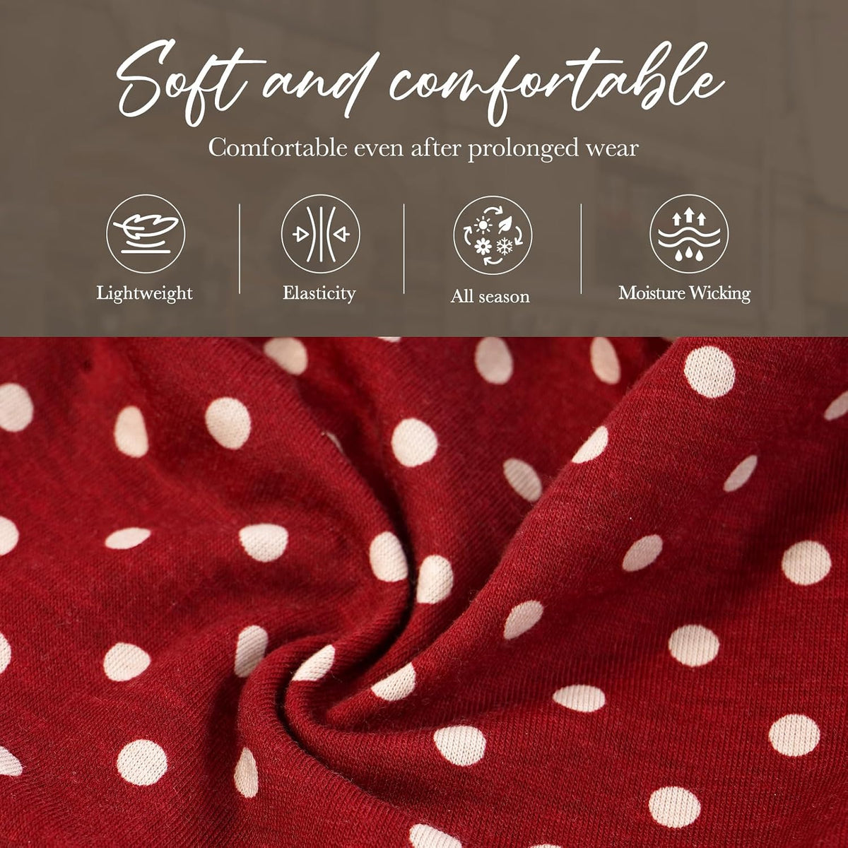 DOCILA Polka Dot Wide Headband for Women Non Slip Elastic Vintage Hairband