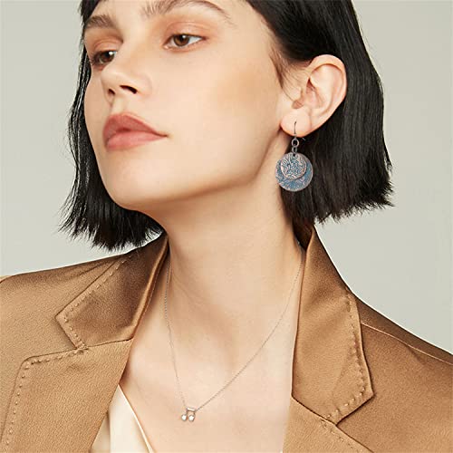 Vintage Bronze Spiral Leaf Hoop Boho Earrings