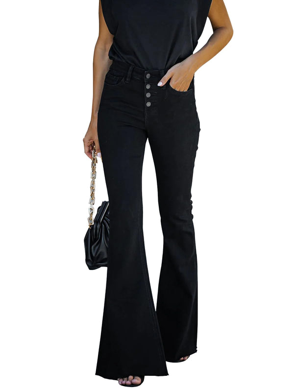 Women's Flare Bell Bottom Jeans High Waisted Wide Leg Bootcut