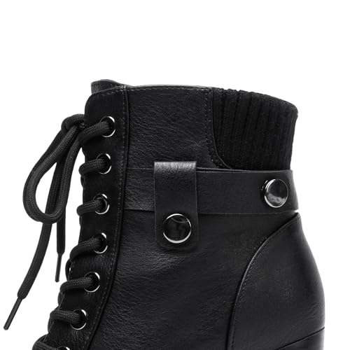 DREAM PAIRS Women's Lace up Combat Ankle Booties Shoes