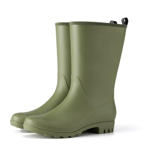 Women Rubber Boots Wide Calf Rain Boots Matte Surface Waterproof Main image