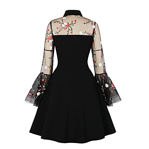 Women's Vintage Polka Dot 1950s Audrey Retro Rockabilly Prom Dress 50's 60's A-Line Cocktail Party Swing Dress
