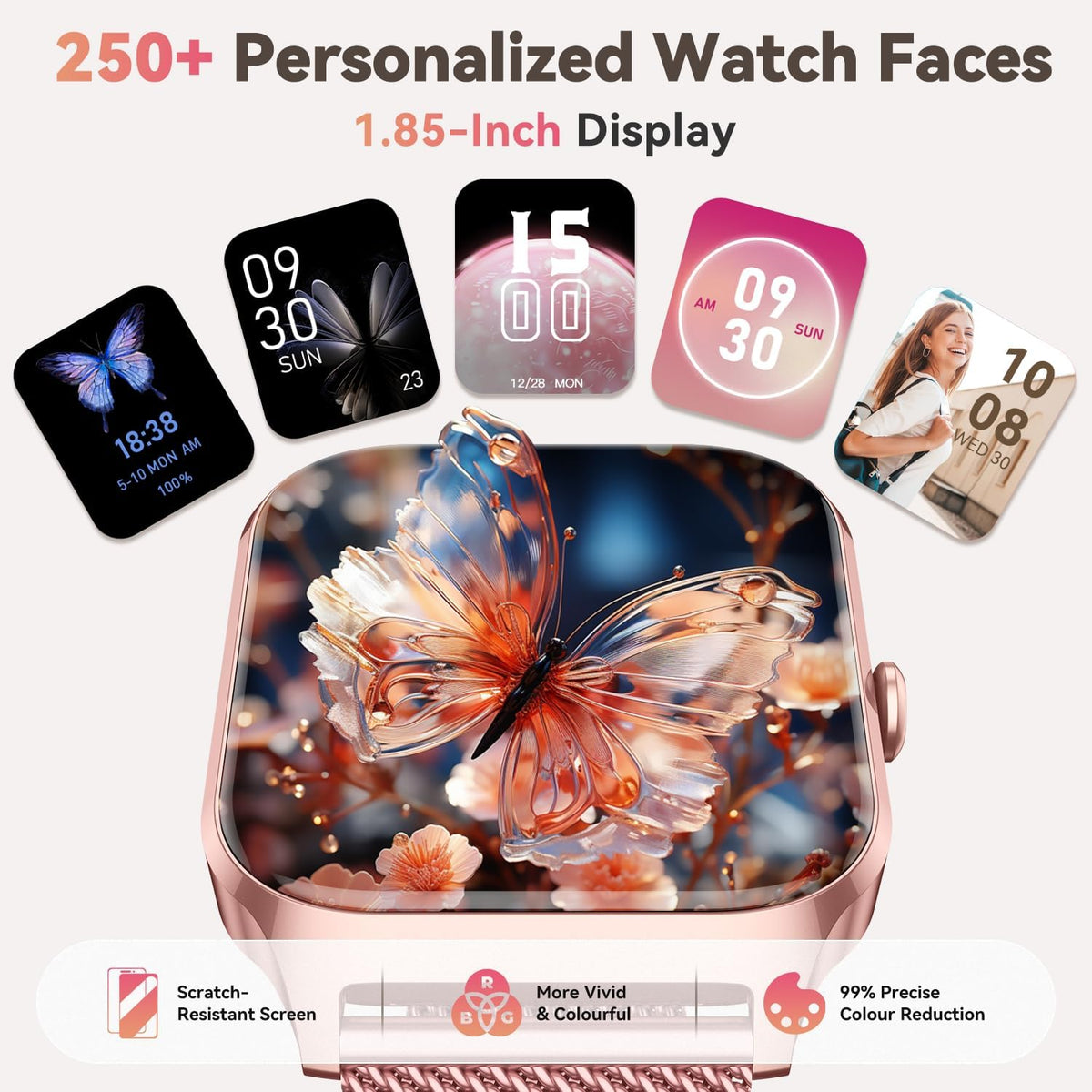 Smart Watch for Women Fitness Tracker: Rose Gold Bluetooth Make Answer