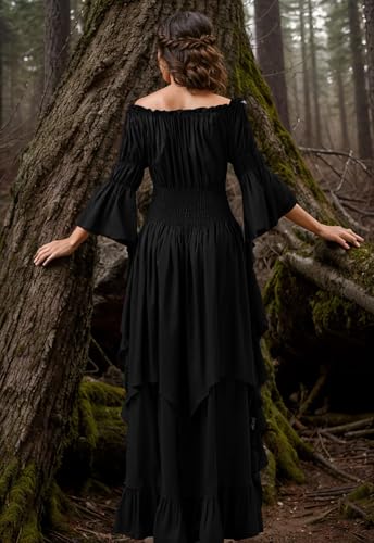 GOLDSTITCH Women's Victorian Dress Renaissance Medieval Costume Gothic Witch Dress for Women