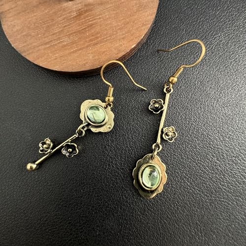 Vintage Plum Blossom Asymmetric Dangle Earrings