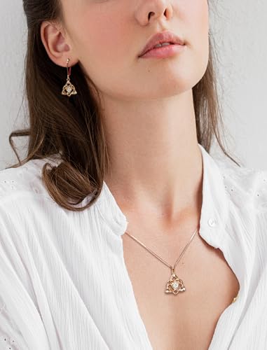 Starchenie Celtic Knot Earrings Sterling Silver Trinity Love Knot Leverback Earrings Birthstone Jewelry for Women