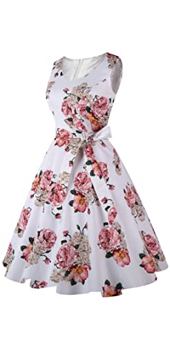 Dressever Women's 50s 60s Vintage Sleeveless Dress | Cocktail Party Dress with Pockets;Anniversary dress;Halloween dress;Christmas dress;Work dress