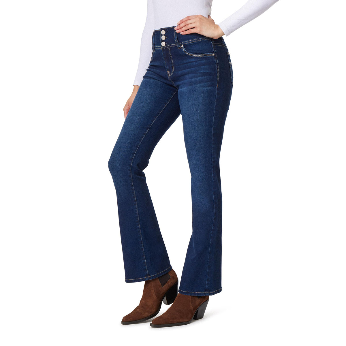 Wallflower Women's Sassy Bootcut High Rise Insta Soft Juniors Jeans