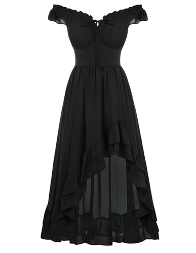 Scarlet Darkness Renaissance Corset Dress Off Shoulder Chiffon Sundress
