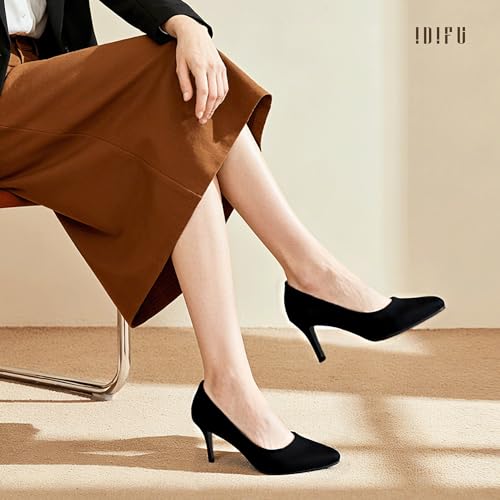 IDIFU Women's Stiletto High Heels Sexy Closed Pointed Toe Pumps