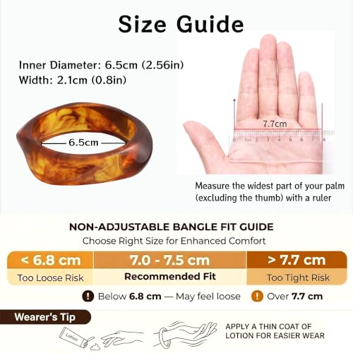 Chunky Resin Acrylic Bangle Bracelets for Women, Colorful Wide Geometric Bangles Set, Statement Stackable Bracelet Jewelry Gift