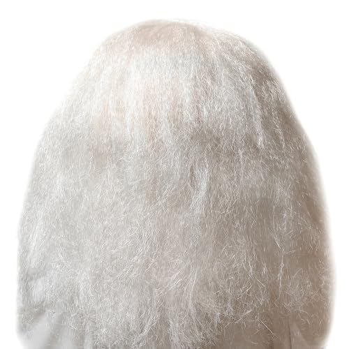 Old Lady Witch Latex Mask with White Hair – Realistic Halloween Costume Mask for Masquerade Party, Warty Nose & Chin Mole