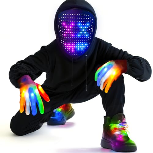 3 Set Halloween Gesture Sensing LED Mask Glow Skeleton Gloves & Shoelaces