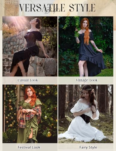 Scarlet Darkness Renaissance Dress Women Corset Medieval Pirate Costume