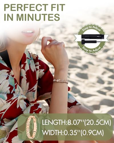 Feraco Pure Copper Bracelets for Women, Ultra Strength Magnetic Bracelet