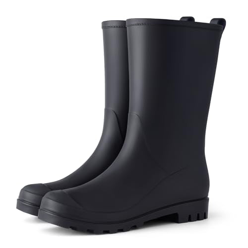 Women's Mid Calf Waterproof Rain Boots