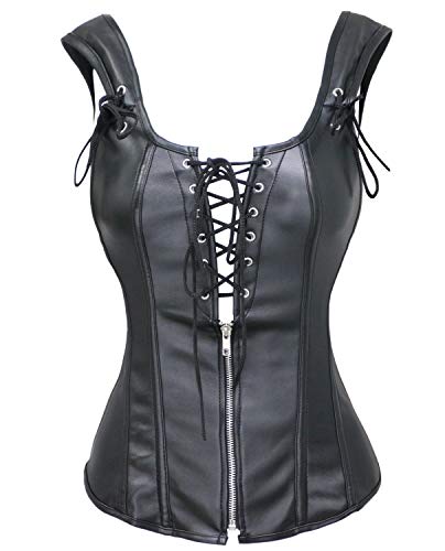 Renaissance Steampunk Faux Leather Bustier Corset